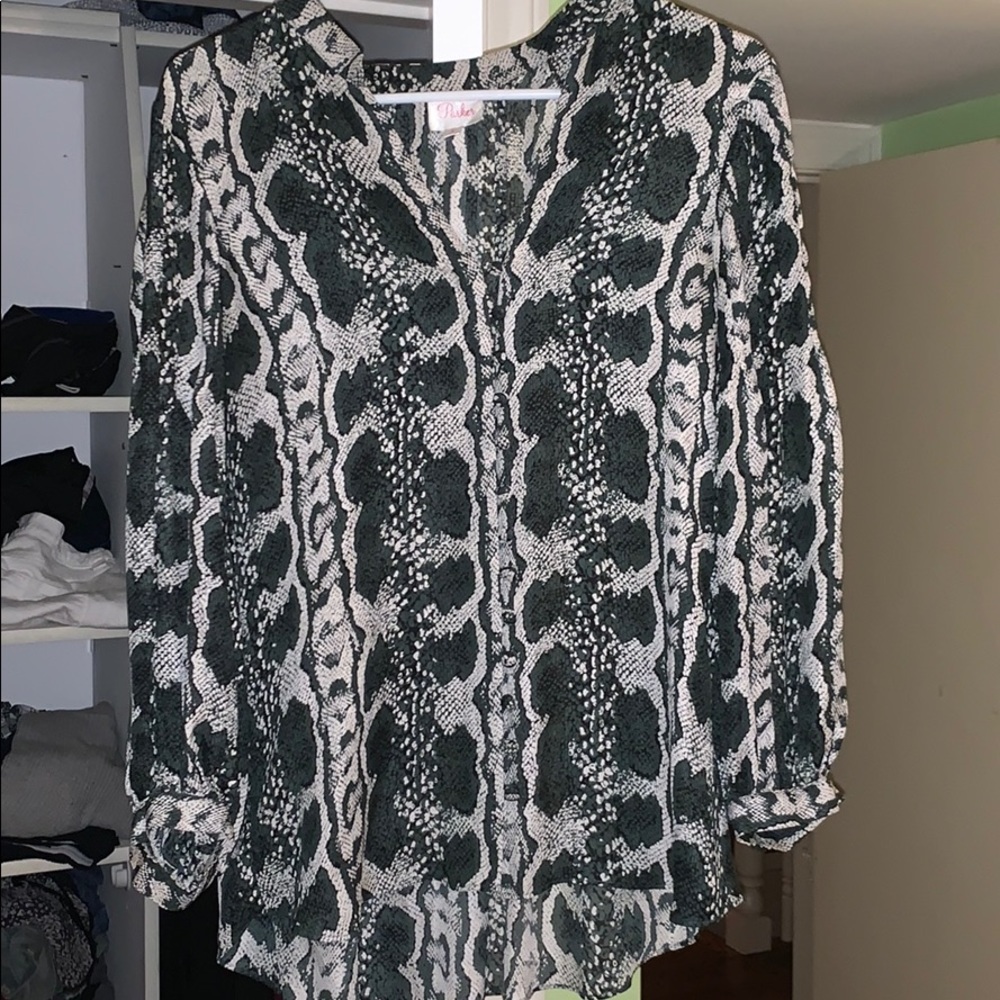 Parker snakeskin print silk blouse